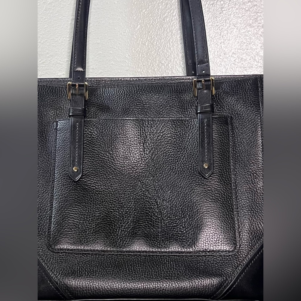 Michael Kors Quinn Black Genuine Pebbled Leather Tote Bag Purse Satchel Classic - Picture 5 of 15